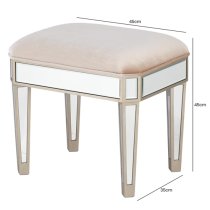 Berlin Mirrored Dressing Stool In Champagne