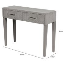 Vernal Wooden Console Table With 2 Drawers In Grey Elm