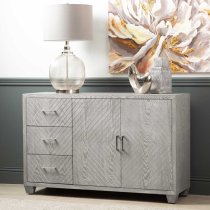 Vernal Wooden Sideboard With 2 Doors 3 Drawers In Grey Elm