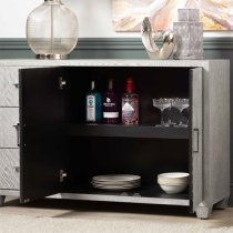 Vernal Wooden Sideboard With 2 Doors 3 Drawers In Grey Elm