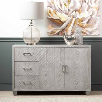 Vernal Wooden Sideboard With 2 Doors 3 Drawers In Grey Elm