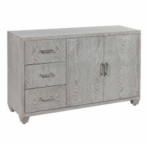 Vernal Wooden Sideboard With 2 Doors 3 Drawers In Grey Elm