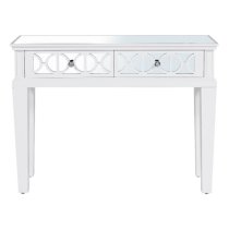 Tyler Mirrored Console Table With 2 Drawers In Washed White