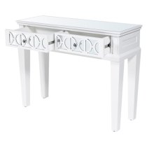 Tyler Mirrored Console Table With 2 Drawers In Washed White