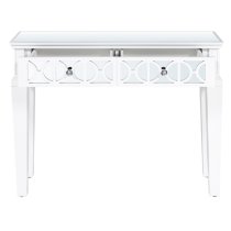 Tyler Mirrored Console Table With 2 Drawers In Washed White