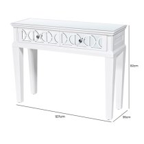 Tyler Mirrored Console Table With 2 Drawers In Washed White