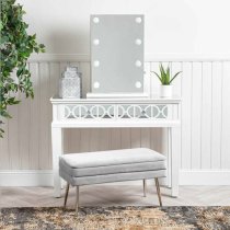 Tyler Mirrored Console Table With 2 Drawers In Washed White