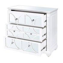 Tyler Mirrored Chest Of 3 Drawers In Washed White