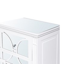 Tyler Mirrored Chest Of 3 Drawers In Washed White