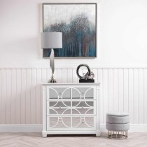 Tyler Mirrored Chest Of 3 Drawers In Washed White