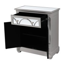 Tyler Mirrored Sideboard With 2 Doors 1 Drawer In Grey