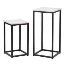 Primm Wooden Plant Stand In Summer Grey With Matte Black Frame