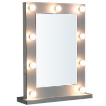 Mack Dressing Vanity Mirror In Grey With LED Bulbs