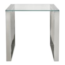 Huron Clear Glass Top End Table In Shiny Chrome Frame