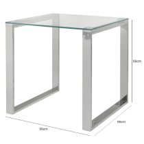 Huron Clear Glass Top End Table In Shiny Chrome Frame