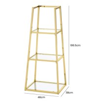 Lima Ladder Display Stand Small In Shiny Gold Frame