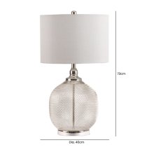 Crosby Dark Grey Shade Table Lamp With Chrome Wire Mesh Base