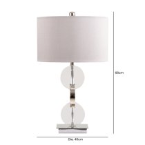 Dunn Dark Grey Faux Silk Shade Table Lamp With Chrome Base