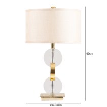 Dunn Taupe Faux Silk Shade Table Lamp With Gold Base