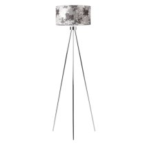 Troy Linen Shade Silver Inside Floor Lamp With Chrome Tripod