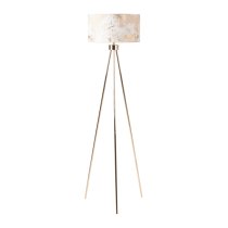 Troy Ivory Linen Shade Gold Inside Floor Lamp With Gold Tripod