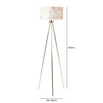 Troy Ivory Linen Shade Gold Inside Floor Lamp With Gold Tripod