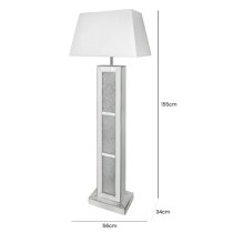 Macon White Shade Floor Lamp With Mirrored Pillar Base