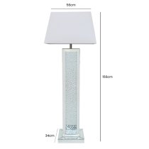 Arvada White Shade Floor Lamp With Mirrored Pillar Base