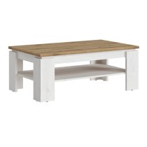 Clinton Wooden Coffee Table In White And Oak