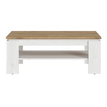 Clinton Wooden Coffee Table In White And Oak