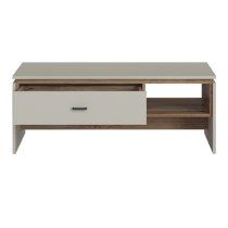 Royse Wooden Coffee Table With 1 Drawer In Grey And Oak