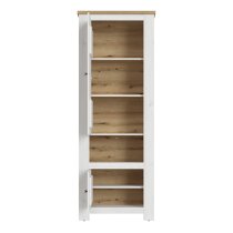 Clinton Wooden Storage Cabinet With 2 Doors In White And Oak