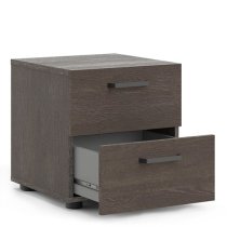 Denton Wooden Bedside Cabinet With 2 Drawers In Dark Oak