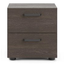 Denton Wooden Bedside Cabinet With 2 Drawers In Dark Oak