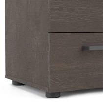 Denton Wooden Bedside Cabinet With 2 Drawers In Dark Oak