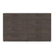 Denton Wooden Chest 8 Drawers In Rovere Gessato Dark Oak