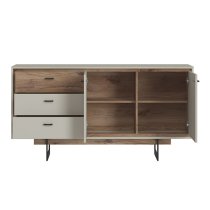 Royse Wooden Sideboard With 2 Doors 3 Drawers In Grey And Oak