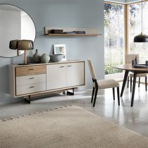 Royse Wooden Sideboard With 2 Doors 3 Drawers In Grey And Oak