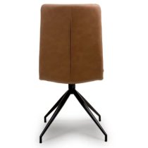 Nobo Tan Faux Leather Dining Chair With Black Legs In Pair