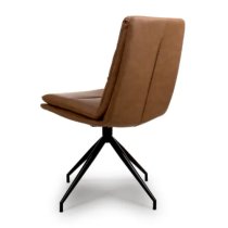 Nobo Tan Faux Leather Dining Chair With Black Legs In Pair