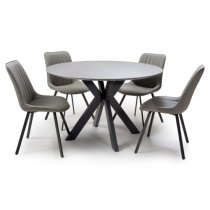 Lacole Sintered Stone Dining Table Large Round In Grey