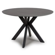 Lacole Grey Dining Table Round With 4 Macia Truffle Chairs