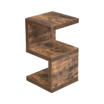 Miami Wooden S Shape Design Side Table In Rustic Oak