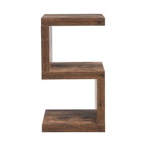 Miami Wooden S Shape Design Side Table In Rustic Oak