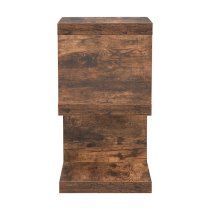 Miami Wooden S Shape Design Side Table In Rustic Oak