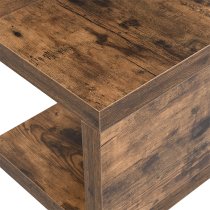 Miami Wooden S Shape Design Side Table In Rustic Oak