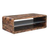 Xono Wooden Coffee Table With Shelf In Rustic Oak