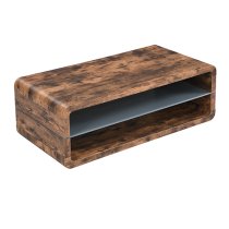 Xono Wooden Coffee Table With Shelf In Rustic Oak