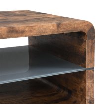 Xono Wooden Coffee Table With Shelf In Rustic Oak