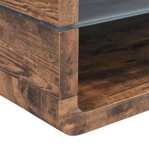 Xono Wooden Coffee Table With Shelf In Rustic Oak